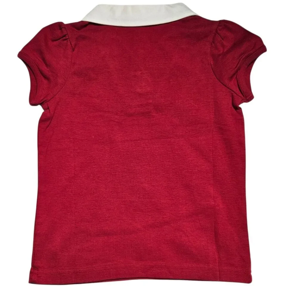 Vintage Gymboree Top Girls Size 5 Red Bon Voyage Collared Shirt Y2K NWT Anchor